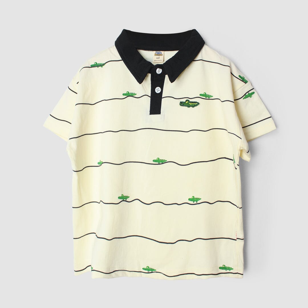 Decent Off White Themed Boys Polo Shirt Polo Shirt Iluvlittlepeople 18-24 Months Off White Summer