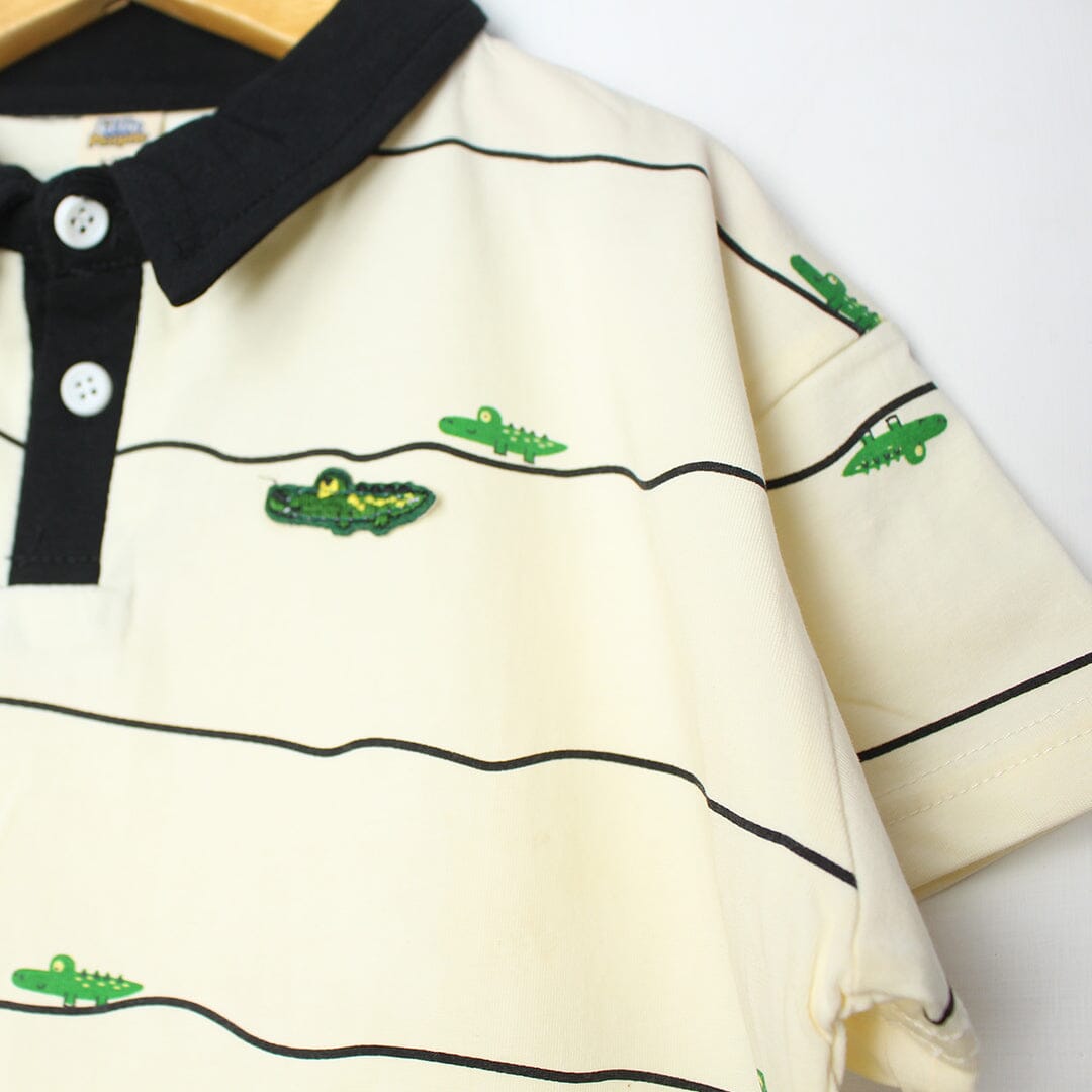 Decent Off White Themed Boys Polo Shirt Polo Shirt Iluvlittlepeople 