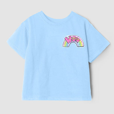 Sober Blue Themed Girls Drop Shoulder Shirt Drop Shoulder Iluvlittlepeople 3-4 Years Blue Summer