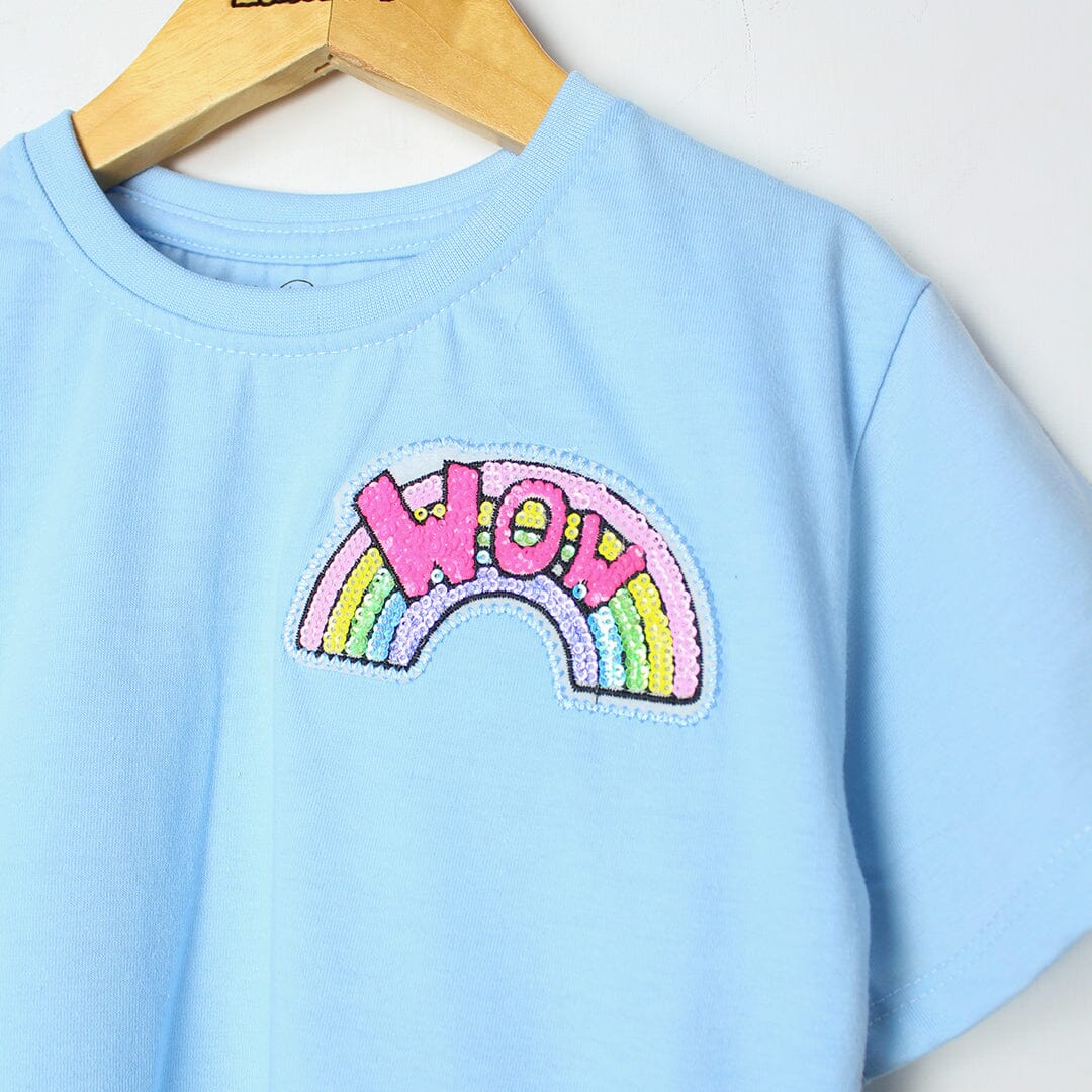 Sober Blue Themed Girls Drop Shoulder Shirt Drop Shoulder Iluvlittlepeople 