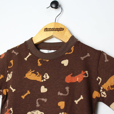 Fancy Brown Themed Boys T-Shirt T-Shirt Iluvlittlepeople 