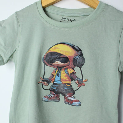 Elegant Green Themed Boys T-Shirt T-Shirt Iluvlittlepeople 