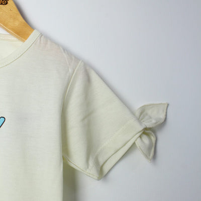 Stylish Off White Themed Girls T-Shirt T-Shirt Iluvlittlepeople 