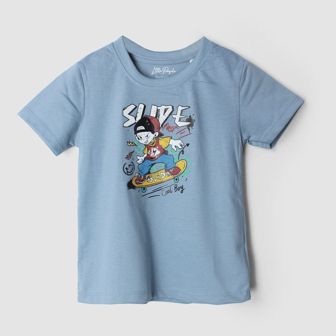 Desire Blue Themed Boys T-Shirt T-Shirt Iluvlittlepeople 3-6 Months Blue Summer