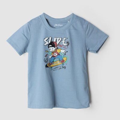 Desire Blue Themed Boys T-Shirt T-Shirt Iluvlittlepeople 3-6 Months Blue Summer