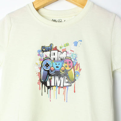 Stylish Off White Themed Boys T-Shirt T-Shirt Iluvlittlepeople 