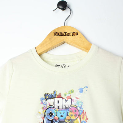Stylish Off White Themed Boys T-Shirt T-Shirt Iluvlittlepeople 