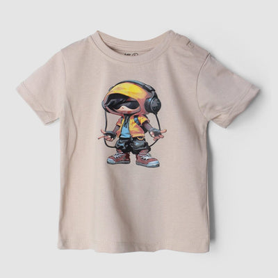 Crave Beige Themed Boys T-Shirt T-Shirt Iluvlittlepeople 3-6 Months Beige Summer
