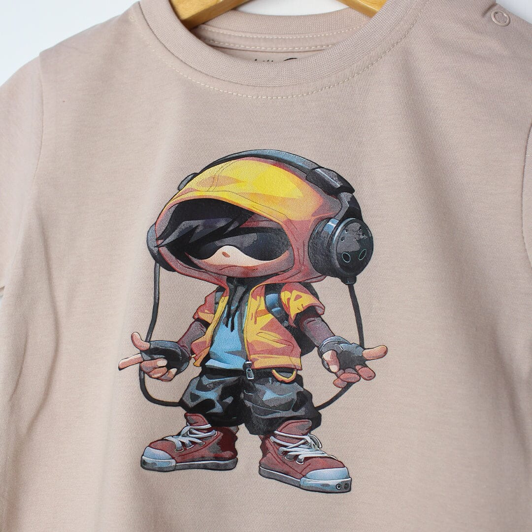 Crave Beige Themed Boys T-Shirt T-Shirt Iluvlittlepeople 