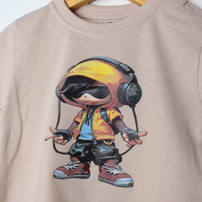 Crave Beige Themed Boys T-Shirt T-Shirt Iluvlittlepeople 