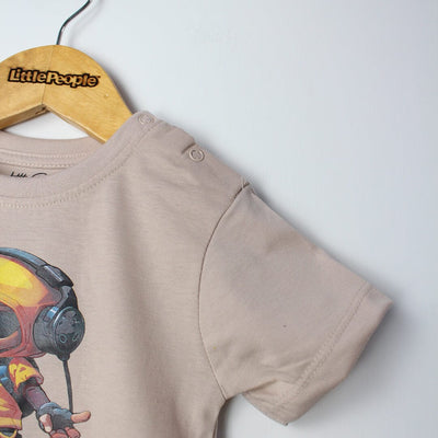Crave Beige Themed Boys T-Shirt T-Shirt Iluvlittlepeople 