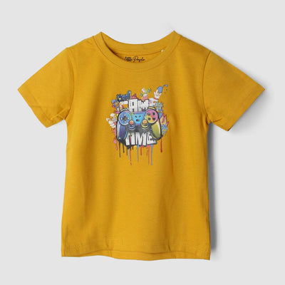 Modish Yellow Themed Boys T-Shirt T-Shirt Iluvlittlepeople 3-6 Months Yellow Summer