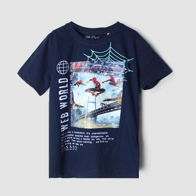 Marvel Blue Themed Boys T-Shirt T-Shirt Iluvlittlepeople 7-8 Years Blue Summer