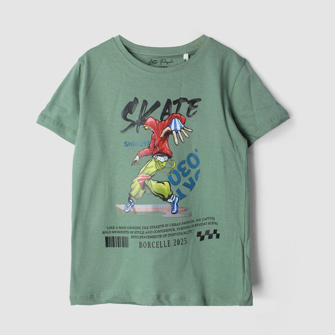 Crave Green Themed Boys T-Shirt T-Shirt Iluvlittlepeople 7-8 Years Green Summer