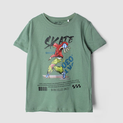 Crave Green Themed Boys T-Shirt T-Shirt Iluvlittlepeople 7-8 Years Green Summer