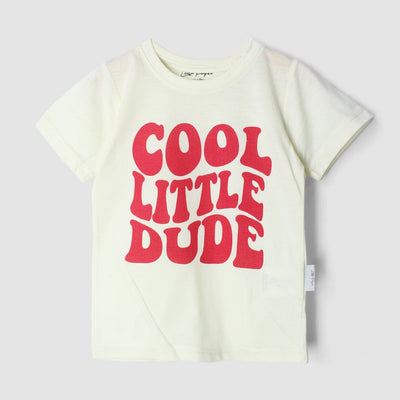 Stylish Off White Themed Boys T-Shirt T-Shirt Iluvlittlepeople 3-4 Years Off White Summer