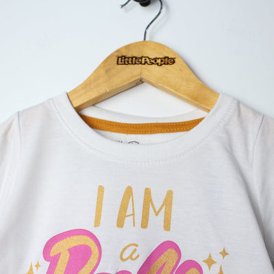 Decent Off White Themed Girls T-Shirt T-Shirt Iluvlittlepeople 