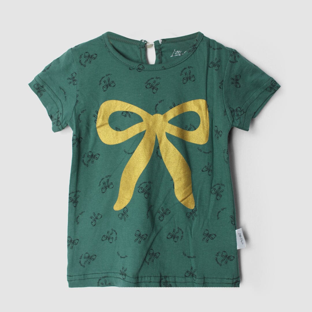 Fancy Green Themed Girls T-Shirt T-Shirt Iluvlittlepeople 3-6 Months Green Summer