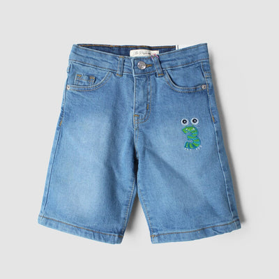 Stellar Blue Themed Denim Boys Short Short Iluvlittlepeople 6-9 Months Blue Summer