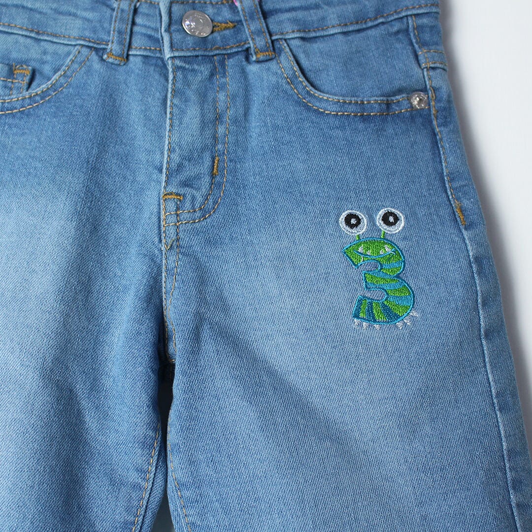 Stellar Blue Themed Denim Boys Short Short Iluvlittlepeople 