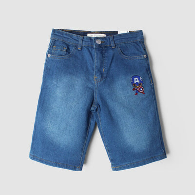 Stellar Blue Themed Denim Boys Short Short Iluvlittlepeople 9-12 Months Blue Summer
