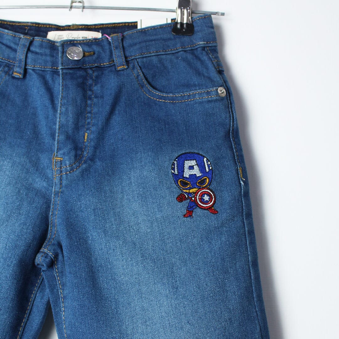 Stellar Blue Themed Denim Boys Short Short Iluvlittlepeople 