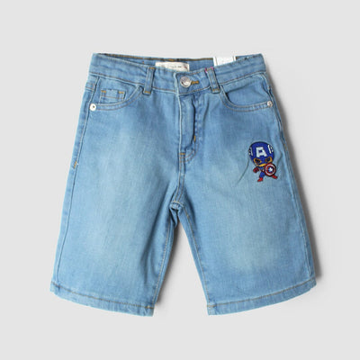 Stellar Blue Themed Denim Boys Short Short Iluvlittlepeople 6-9 Months Blue Summer