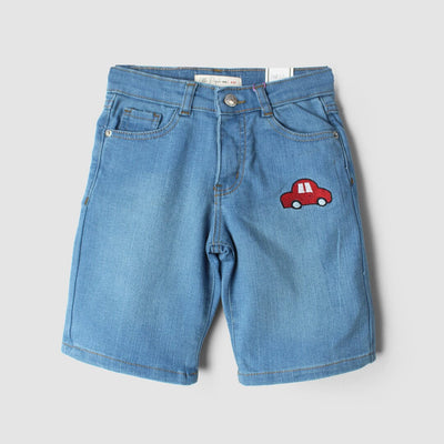 Stellar Blue Themed Denim Boys Short Short Iluvlittlepeople 6-9 Months Blue Summer
