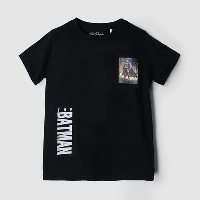 Novel Black Themed Boys T-Shirt T-Shirt Iluvlittlepeople 7-8 Years Black Summer