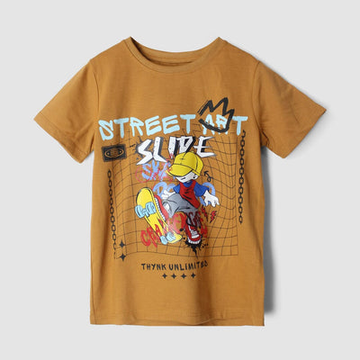 Impulse Mustard Themed Boys T-Shirt T-Shirt Iluvlittlepeople 7-8 Years Mustard Summer