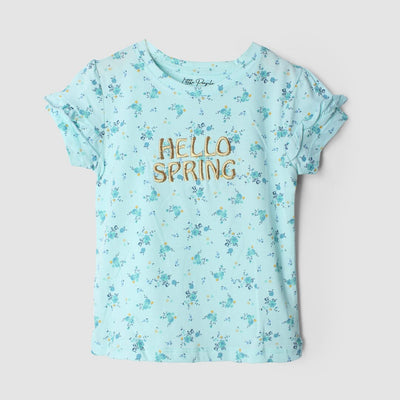 Decent Blue Themed Girls T-Shirt T-Shirt Iluvlittlepeople 3-4 Years Blue Summer