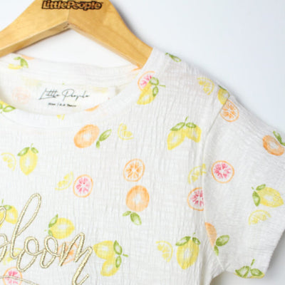 Decent Off White Themed Girls T-Shirt T-Shirt Iluvlittlepeople 