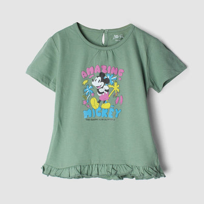 Fancy Green Themed Girls T-Shirt T-Shirt Iluvlittlepeople 3-6 Months Green Summer