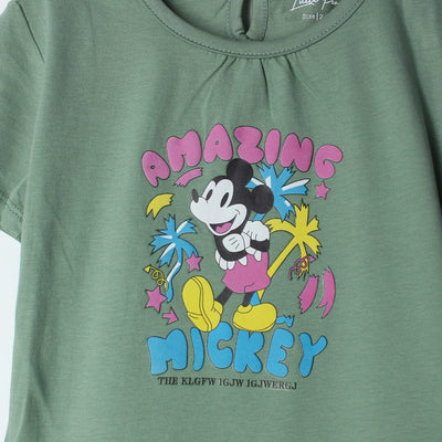 Fancy Green Themed Girls T-Shirt T-Shirt Iluvlittlepeople 