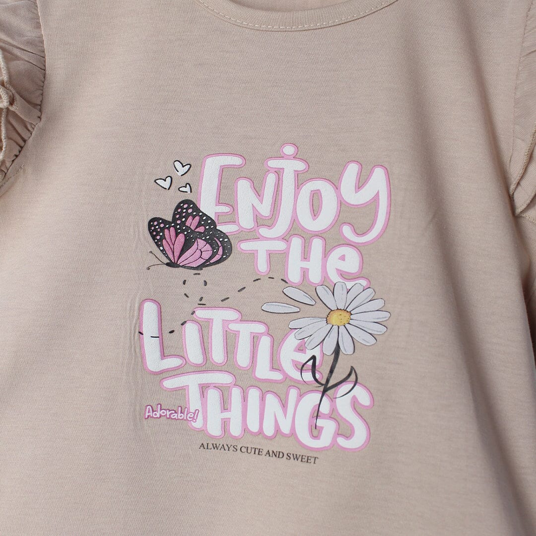 Decent Beige Themed Girls T-Shirt T-Shirt Iluvlittlepeople 