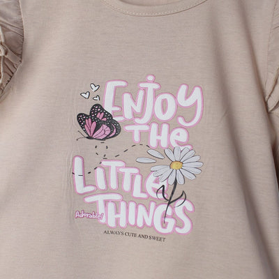 Decent Beige Themed Girls T-Shirt T-Shirt Iluvlittlepeople 