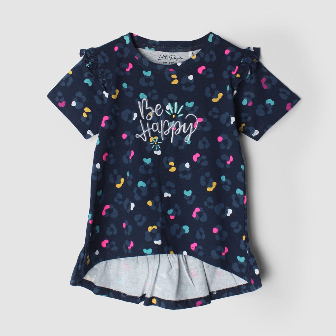 Decent Blue Themed Girls T-Shirt T-Shirt Iluvlittlepeople 3-4 Years Blue Summer