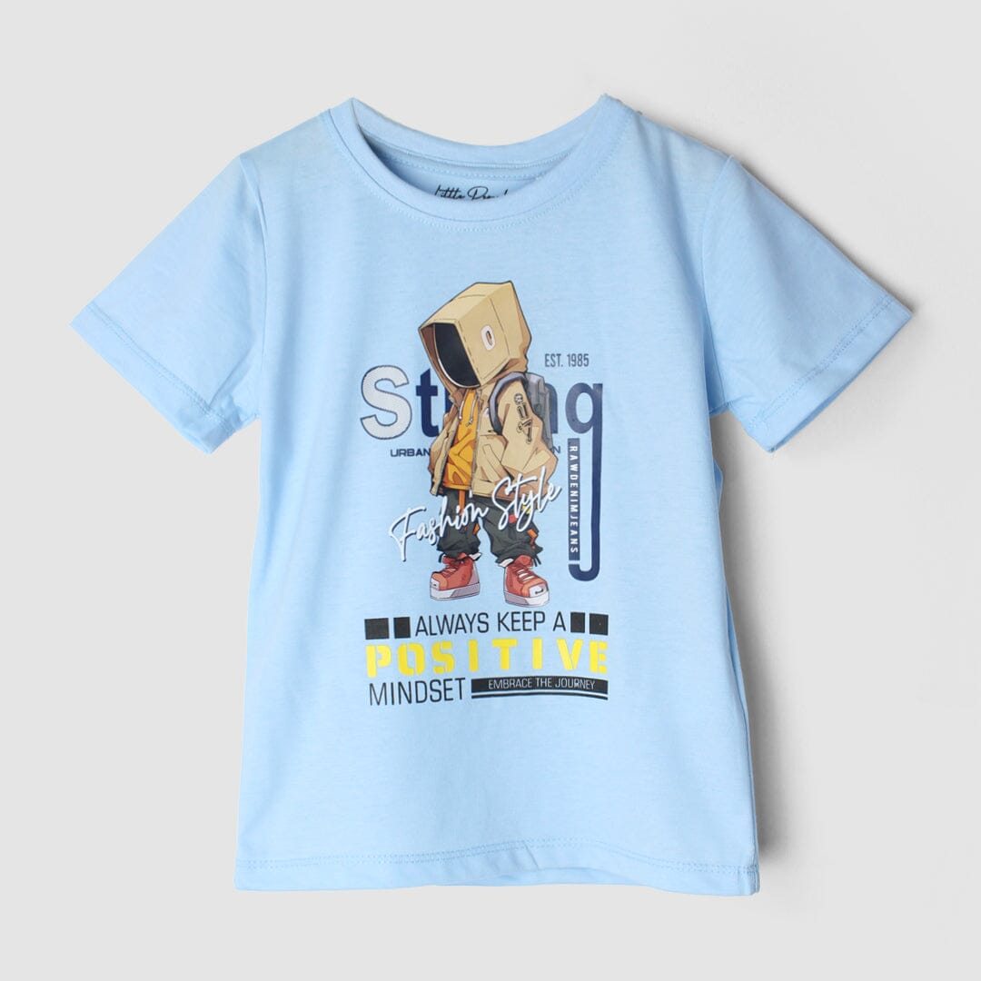 Delighted Blue Themed Boys T-Shirt T-Shirt Iluvlittlepeople 3-4 Years Summer Blue