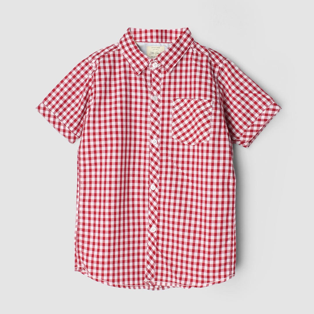 Super Red Themed Stylish Boys Casual Shirt Casual Shirt Iluvlittlepeople 2-3 Years Red Summer