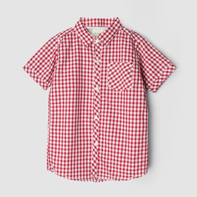 Super Red Themed Stylish Boys Casual Shirt Casual Shirt Iluvlittlepeople 2-3 Years Red Summer