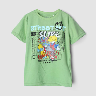 Crave Green Themed Boys T-Shirt T-Shirt Iluvlittlepeople 7-8 Years Green Summer