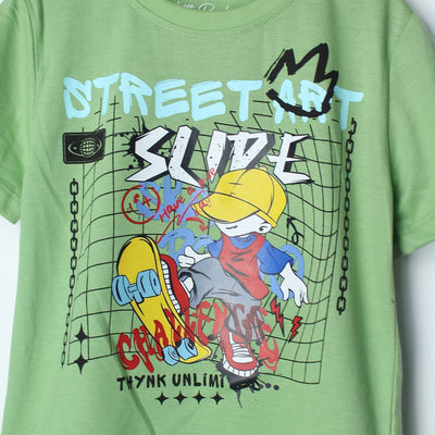 Crave Green Themed Boys T-Shirt T-Shirt Iluvlittlepeople 