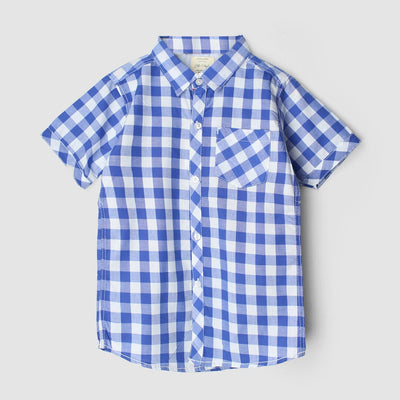 Delighted Blue Themed Stylish Boys Casual Shirt Casual Shirt Iluvlittlepeople 2-3 Years Blue Summer
