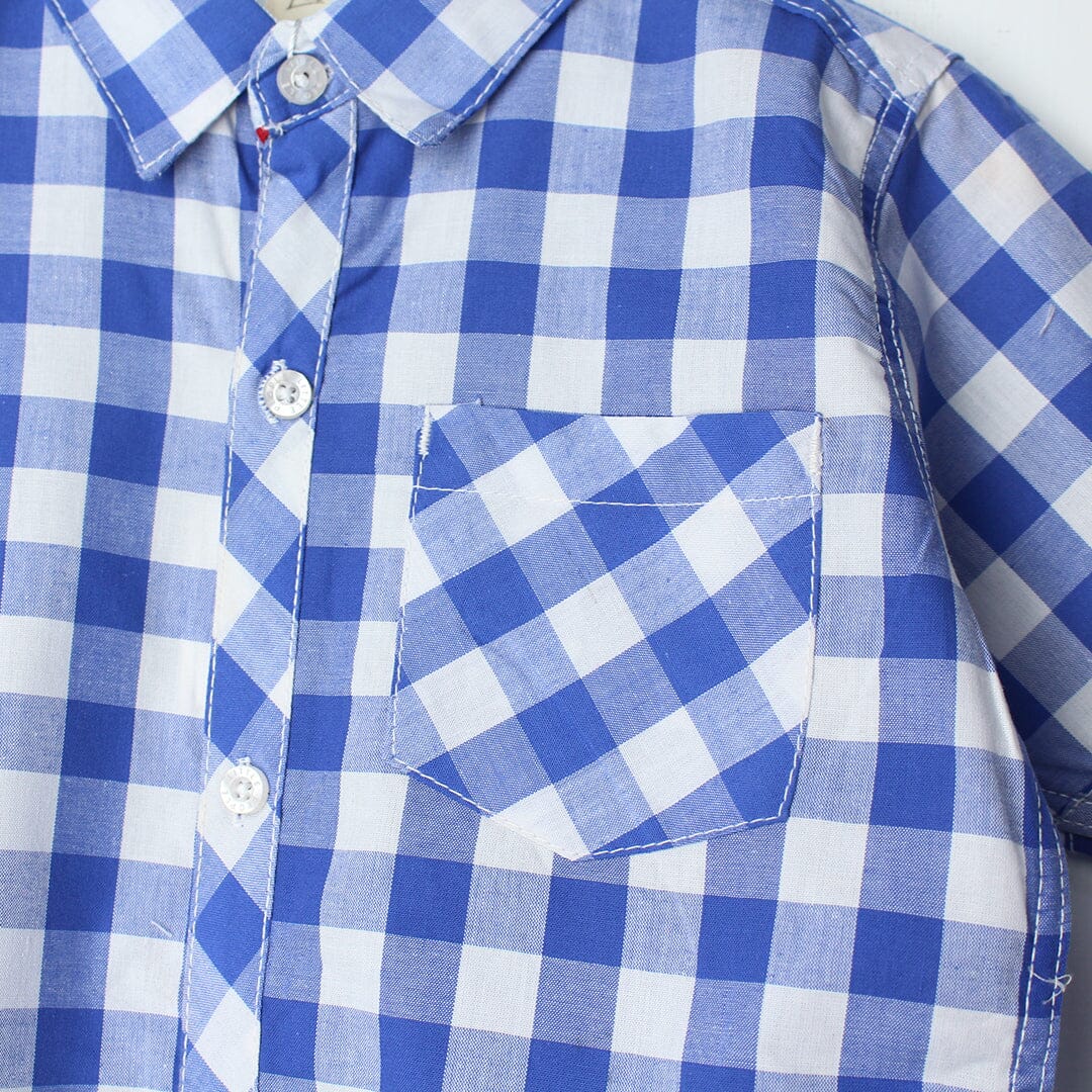 Delighted Blue Themed Stylish Boys Casual Shirt Casual Shirt Iluvlittlepeople 