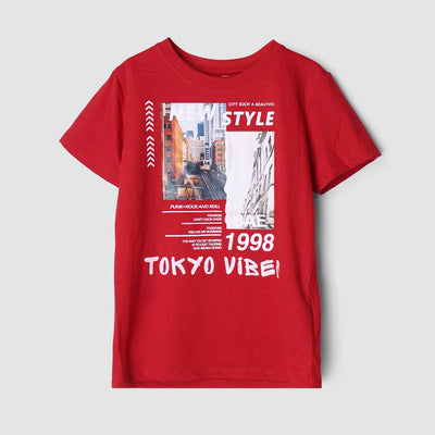 Impulse Red Themed Boys T-Shirt T-Shirt Iluvlittlepeople 7-8 Years Red Summer