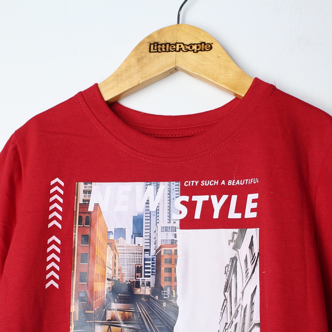 Impulse Red Themed Boys T-Shirt T-Shirt Iluvlittlepeople 
