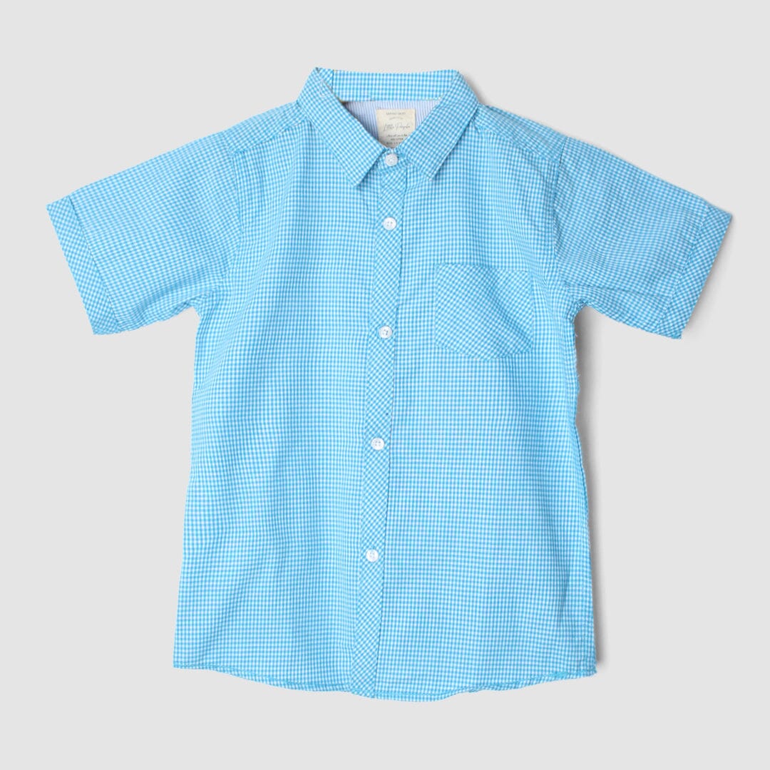 Elegant Blue Themed Stylish Boys Casual Shirt Casual Shirt Iluvlittlepeople 9-12 Months Blue Summer
