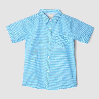 Elegant Blue Themed Stylish Boys Casual Shirt Casual Shirt Iluvlittlepeople 9-12 Months Blue Summer