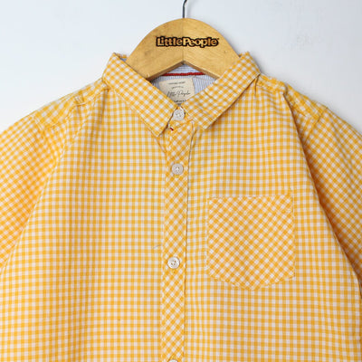 Sober Yellow Themed Stylish Boys Casual Shirt Casual Shirt Iluvlittlepeople 