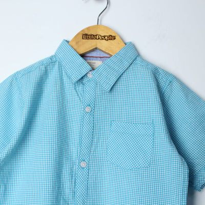 Decent Blue Themed Stylish Boys Casual Shirt Casual Shirt Iluvlittlepeople 